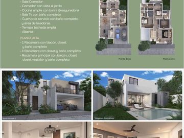 RESIDENCIAS EN VENTA EN MÉRIDA, YUCATAN, ZONA TEMOZÓN NORTE CON 3 Y 4 RECÁMARAS.