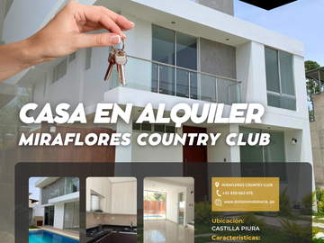ALQUILER DE CASA EN CONDOMINIO MIRAFLORES COUNTRY CLUB