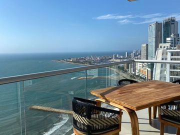 APARTAMENTO EN VENTA VISTA AL MAR PISO ALTO EN BOCAGRANDE, CARTAGENA