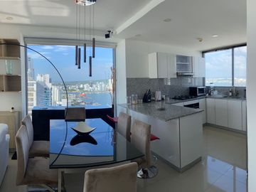 APARTAMENTO EN VENTA VISTA AL MAR PISO ALTO EN BOCAGRANDE, CARTAGENA