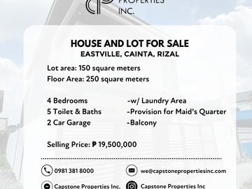4 Bedroom House and Lot For Sale in Eastville, Cainta, Rizal (Inside Filinvest East)