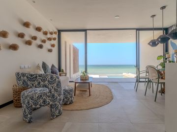 Lujosa Villa frente al mar de Telchac Puerto con 3 habitaciones