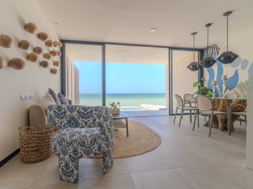 Lujosa Villa frente al mar de Telchac Puerto con 3 habitaciones