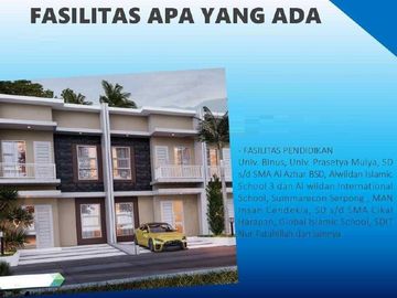 Rumah Mtr BSD Serpong, Baru 2 LANTAI, Mewah Harga Murah Townhouse Exclusive di Tangerang Jual Dijual