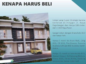 Rumah Mtr BSD Serpong, Baru 2 LANTAI, Mewah Harga Murah Townhouse Exclusive di Tangerang Jual Dijual