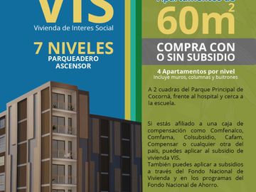 Venta de Apartamentos VIS 🏢 en Edificio Almendra - Cocorná, Antioquia. 60 m² con ascensor, parqueadero y entorno natural 🌳. ¡Ideal para ti! 🌟