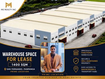 Warehouse Space for Lease 1400 sqm in San Fernando Pampanga Prime Location