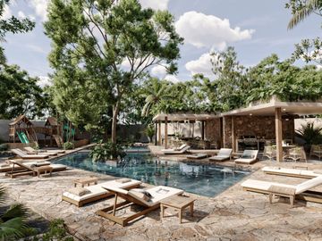 Departamento con jardín, alberca y Cenotes, en venta, Región 10, Tulum