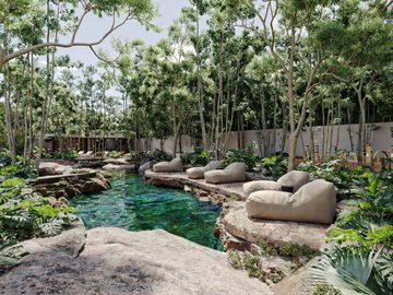 Departamento con jardín, alberca y Cenotes, en venta, Región 10, Tulum