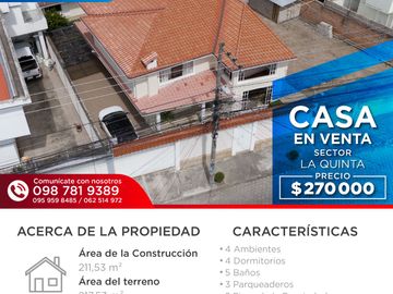 CASA DE VENTA EN LA QUINTA