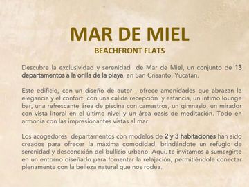 DEPARTAMENTO EN VENTA EN SAN CRISANTO YUCATAN FRENTE AL MAR