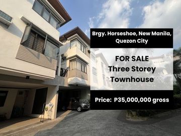 📍FOR SALE Three Storey Townhouse In Brgy. Horseshoe, New Manila, Quezon City