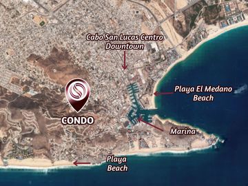 Departamento con vista al mar, terraza privada, en venta, El Pedregal, Cabo San Lucas