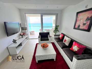 Departamento totalmente amoblado frente al mar en venta, sector playa Murciélago, edificio cuenta con generador de luz propio,  Manta, Ecuador
