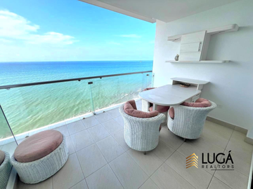 Departamento totalmente amoblado frente al mar en venta, sector playa Murciélago, edificio cuenta con generador de luz propio,  Manta, Ecuador