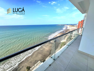 Departamento totalmente amoblado frente al mar en venta, sector playa Murciélago, edificio cuenta con generador de luz propio,  Manta, Ecuador