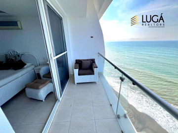 Departamento totalmente amoblado frente al mar en venta, sector playa Murciélago, edificio cuenta con generador de luz propio,  Manta, Ecuador