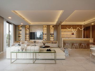 Departamento con alberca, terraza, simulador de golf, en venta, Puerto Cancun, Cancun.