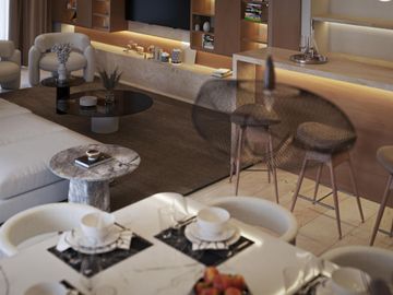 Departamento con alberca, terraza, simulador de golf, en venta, Puerto Cancun, Cancun.