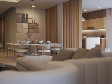 Departamento con alberca, terraza, simulador de golf, en venta, Puerto Cancun, Cancun.