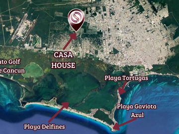 Casa con jardín en Huayacan, Cancun.