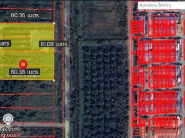 Land for sale in Khlong 7 Thanyaburi, only 1.4 km from Rangsit-Nakhon Nayok Road, 4 rai  12,000,000 baht