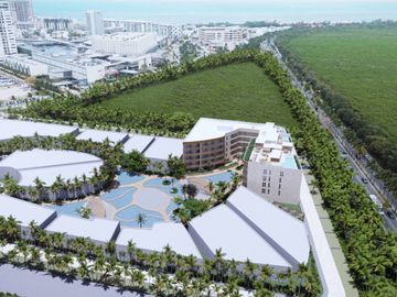 Condominio en venta, alberca, gimnasio, Puerto Cancun, Cancun.