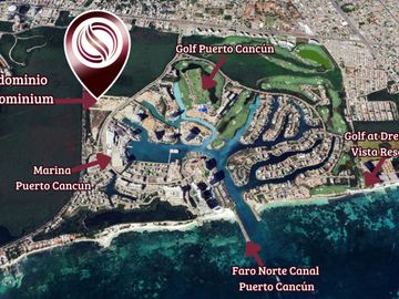 Condominio en venta, alberca, gimnasio, Puerto Cancun, Cancun.