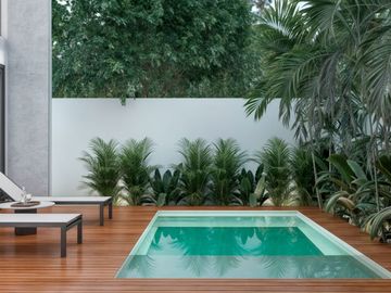 Casa con jardín y alberca privada, en venta, Mayakoba, Playa del Carmen.