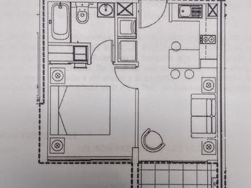 Vendo departamento Amoblado en Sector San Roque, 1 dormitorio 1 baño, UF 1750.