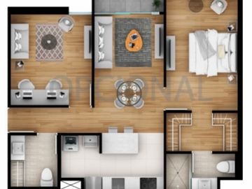 Flat en Av. Grau en Miraflores con acabados modernos y areas comunes