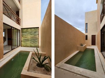 Casa con rooftop, alberca, a pasos del mar, en venta San Benito pre-construccion