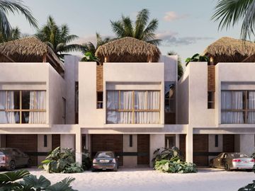 Casa con rooftop, alberca, a pasos del mar, en venta San Benito pre-construccion