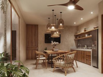 Casa con rooftop, alberca, a pasos del mar, en venta San Benito pre-construccion