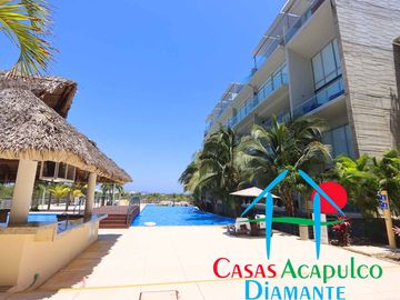 Departamento en condominio con club de playa, tu refugio ideal junto al mar