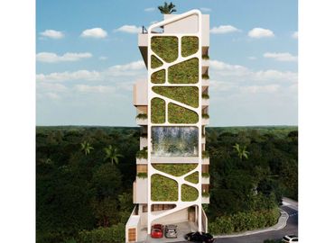 Departamento con alberca común, vista al mar en venta, Pueblo, Puerto Morelos