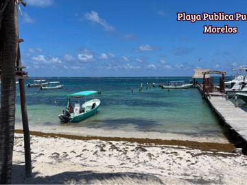 Departamento con alberca común, vista al mar en venta, Pueblo, Puerto Morelos