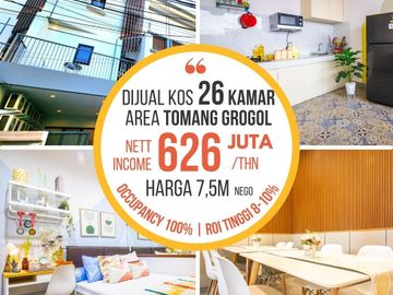 Kost Milenial 26 Kamar dekat Kampus UNTAR, Tomang FULL Penyewa 7,5 M nego sampai deal