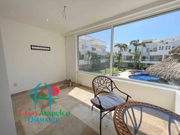 Departamento en venta con terraza con vista a la alberca y roof garden