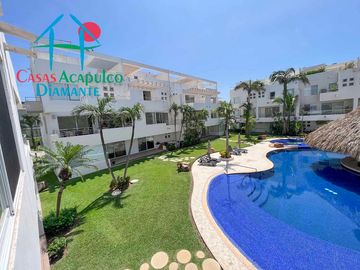 Departamento en venta con terraza con vista a la alberca y roof garden