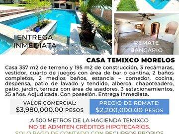 Casa en venta de Remate Bancario en Temixco Morelos