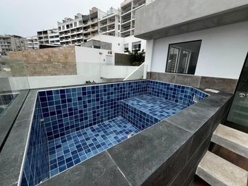 VENTA DE DEPARTAMENTO, TIPO 2 EN SEGUNDA FILA DE PLAYA CABALLEROS, CON VISTA DIRECTA A LA BAHIA  CON TERRAZA Y PISCINA. EN PROYECTO