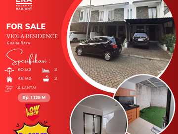 🔥 TURUN HARGA! Rumah 2KT di Viola Residence, Graha Raya Dari Rp1,125M → Rp987Jt 🔥   Strategis, Siap Huni, Dekat Transmart & Sport Club!