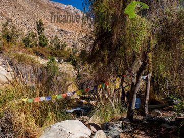 Terreno de 6.000 m2 con linda casa , cabaña y orilla de río, Cochiguaz, Valle del Elqui. $220 millones