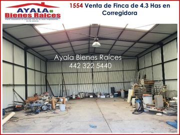 VENTA DE PROPIEDAD EN QUERETARO, MPIO DE CORREGIDORA. IDEAL PARA CAS DE CAMPO, CABAÑAS DE DESCANSO. CONTÁCTANOS!
