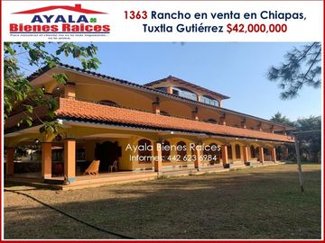 RANCHO EN VENTA EN CHIAPAS. NO DEJES IR ESTA OPORTUNIDAD!! $42,000,000