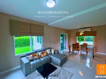 Urgent sale, luxury house, Kanasiri Bangna (79.01 sq m), 4 bedrooms, corner house, near ABAC Bangna