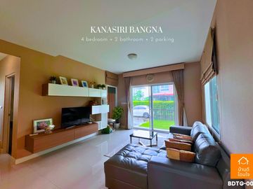 Urgent sale, luxury house, Kanasiri Bangna (79.01 sq m), 4 bedrooms, corner house, near ABAC Bangna