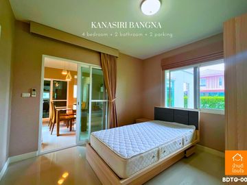 Urgent sale, luxury house, Kanasiri Bangna (79.01 sq m), 4 bedrooms, corner house, near ABAC Bangna
