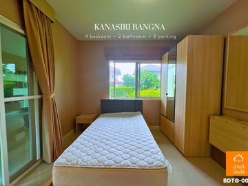 Urgent sale, luxury house, Kanasiri Bangna (79.01 sq m), 4 bedrooms, corner house, near ABAC Bangna